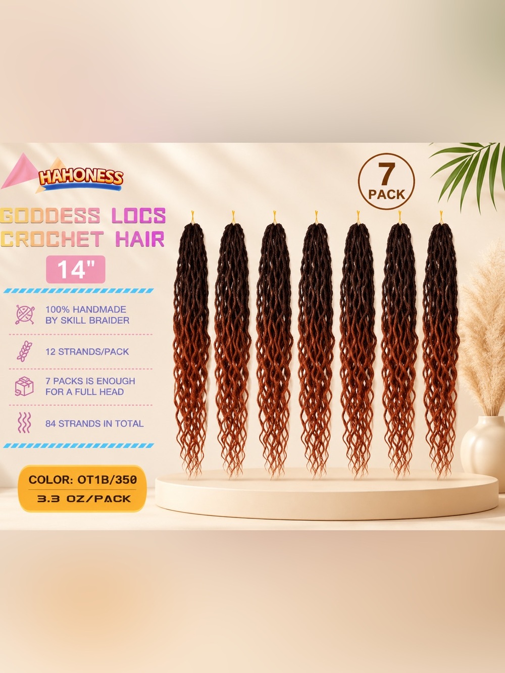 7 Packs 14” 1B/350 ombré goddess Locs Hippie Bohemian Pre-looped - Picture 6 of 8